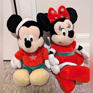 Disney Baby HOLIDAY CHRISTMAS MICKEY and MINNIE MOUSE19" Plush STUFFED ANIMAL